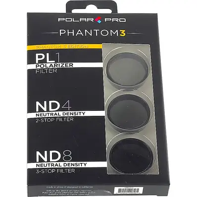 PolarPro DJI Phantom 3,  3-pack filter PL, ND4, ND8 for DJI Phantom 3 