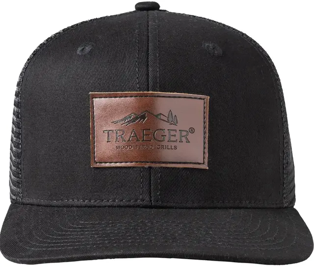 Traeger Branded 7-panel Cap Black w/patch logo 